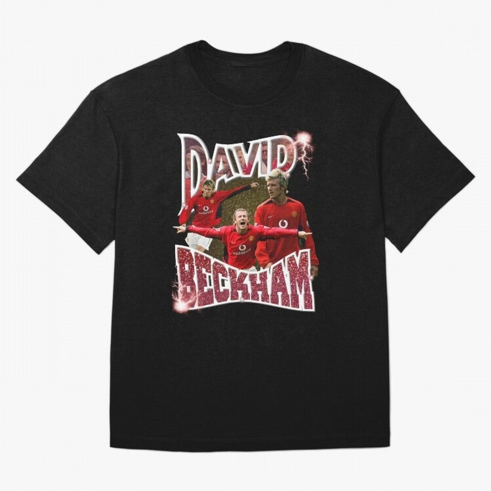 David Beckham Graphic Tee Oversized T-Shirt Follow the Final Road of FIFA World Cup 2026 USA Canada Mexico Highlighting Mbappe and Neymar, England Energy, Goal Celebration Energy, Supporter Heritage, Football Icons and Worldwide Tournament Joy;