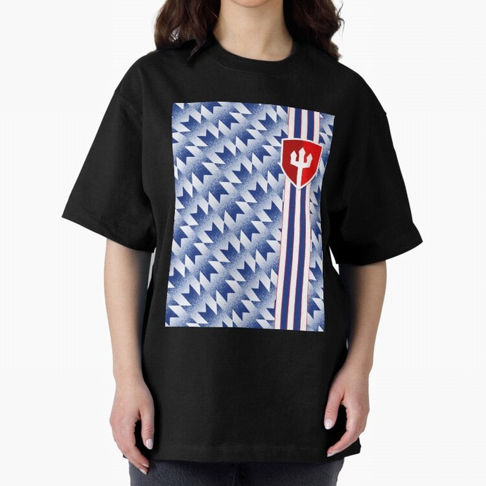 Manchester United 94 Away Jersey Pattern Oversized T-Shirt Make the Season About FIFA World Cup 2026 Group Stage Spirit, Connected to Spain and Netherlands, CR7 and Messi, Worldwide Fan Energy, Dramatic Goals, Stadium Lights and Championship