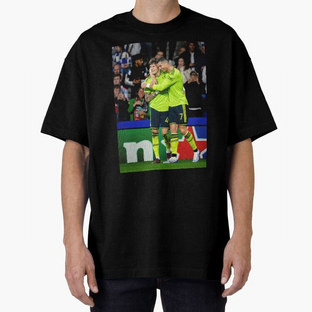 Cristiano Ronaldo And Garnacho ,Ronaldo Gifts,Ronaldo Cover,Ronaldo Prints Oversized T-Shirt Mark FIFA World Cup 2026 Group Stage Spirit, Connected to Brazil, Portugal and Argentina, Mbappe and Neymar, Classic Soccer Heritage, Championship