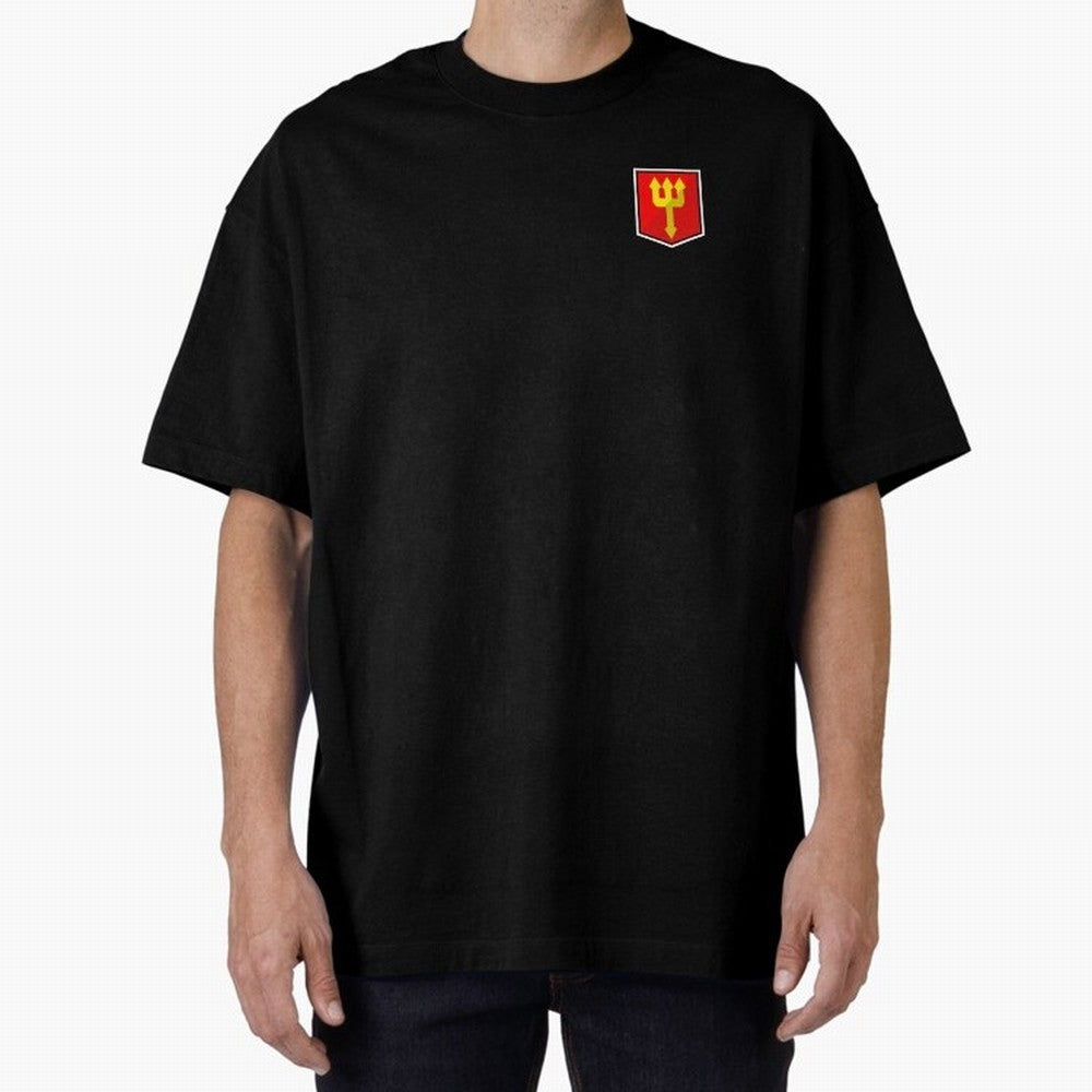 Simple Badge Design Manchester United - The Red Devils Trident Oversized T-Shirt Create FIFA World Cup 2026 Group Stage for Fans of Messi, Neymar and Mbappe and Spain and Netherlands, Bringing Worldwide Fan Energy, Dramatic Goals, Stadium Lights