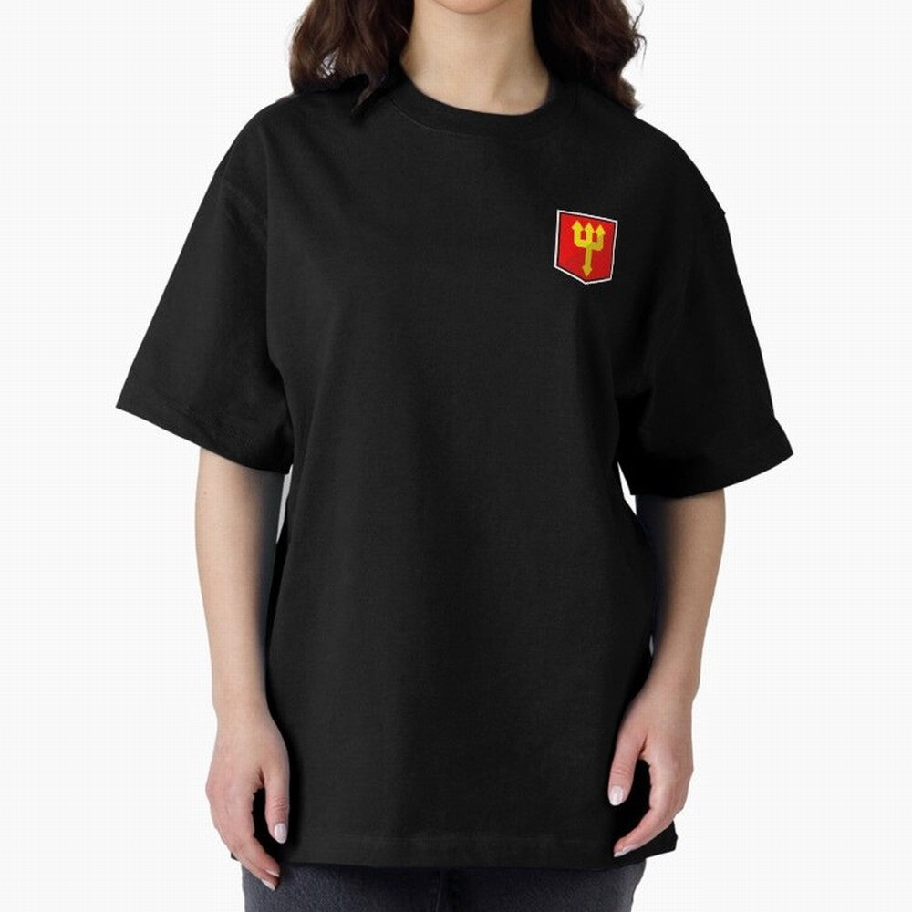 Simple Badge Design Manchester United - The Red Devils Trident Oversized T-Shirt Create FIFA World Cup 2026 Group Stage for Fans of Messi, Neymar and Mbappe and Spain and Netherlands, Bringing Worldwide Fan Energy, Dramatic Goals, Stadium Lights