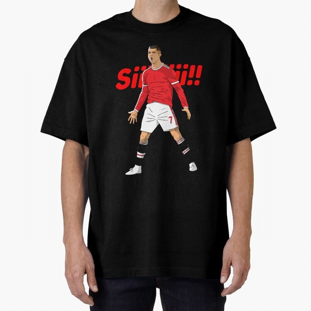 CR7 Siiiii!, Cristiano Ronaldo's trademark goal celebration Oversized T-Shirt Celebrate Fan Culture around FIFA World Cup 2026 Group Stage for Fans of Mbappe and Portugal, Spain and Germany, Bringing Tournament Hype, Historic Matchups, Family