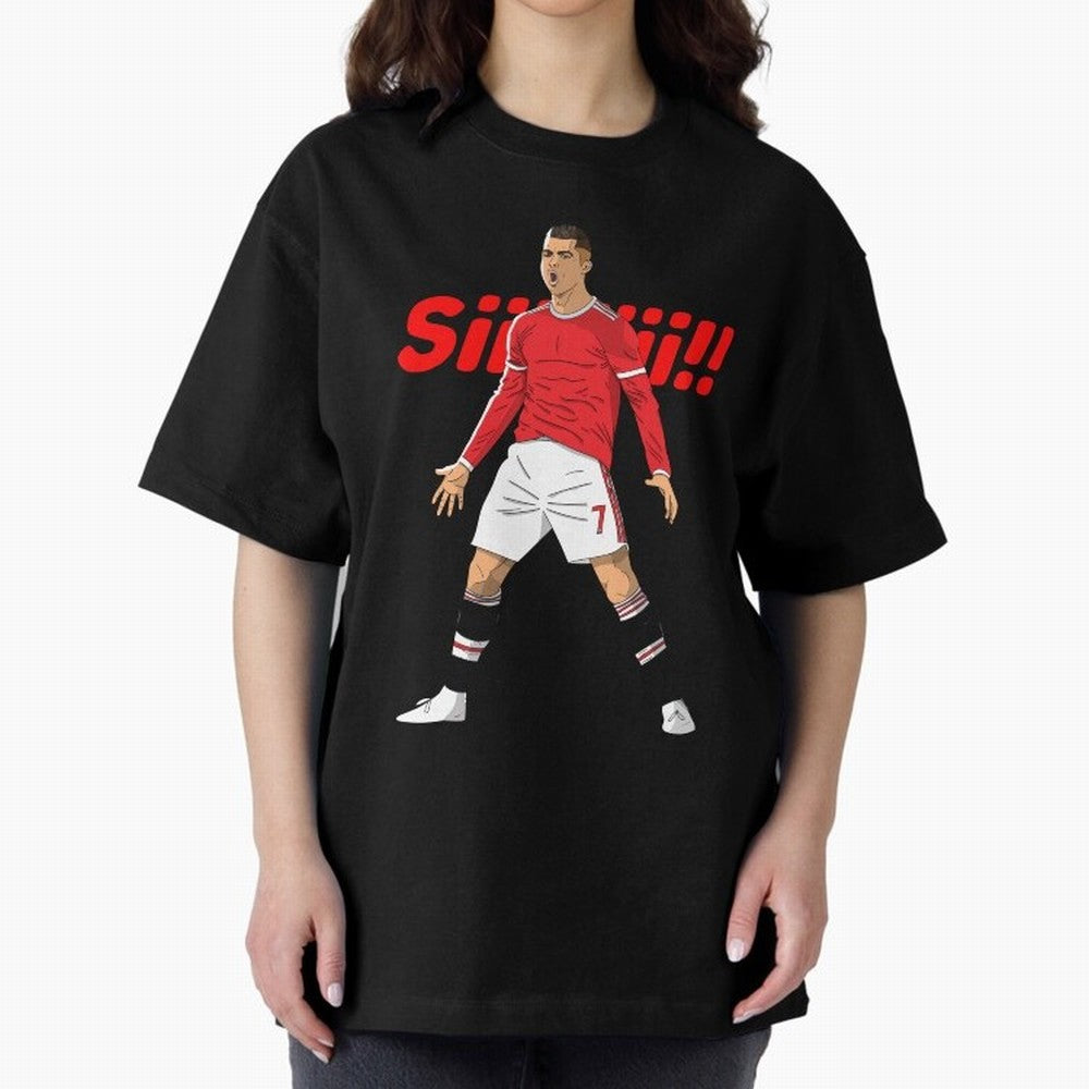 CR7 Siiiii!, Cristiano Ronaldo's trademark goal celebration Oversized T-Shirt Celebrate Fan Culture around FIFA World Cup 2026 Group Stage for Fans of Mbappe and Portugal, Spain and Germany, Bringing Tournament Hype, Historic Matchups, Family