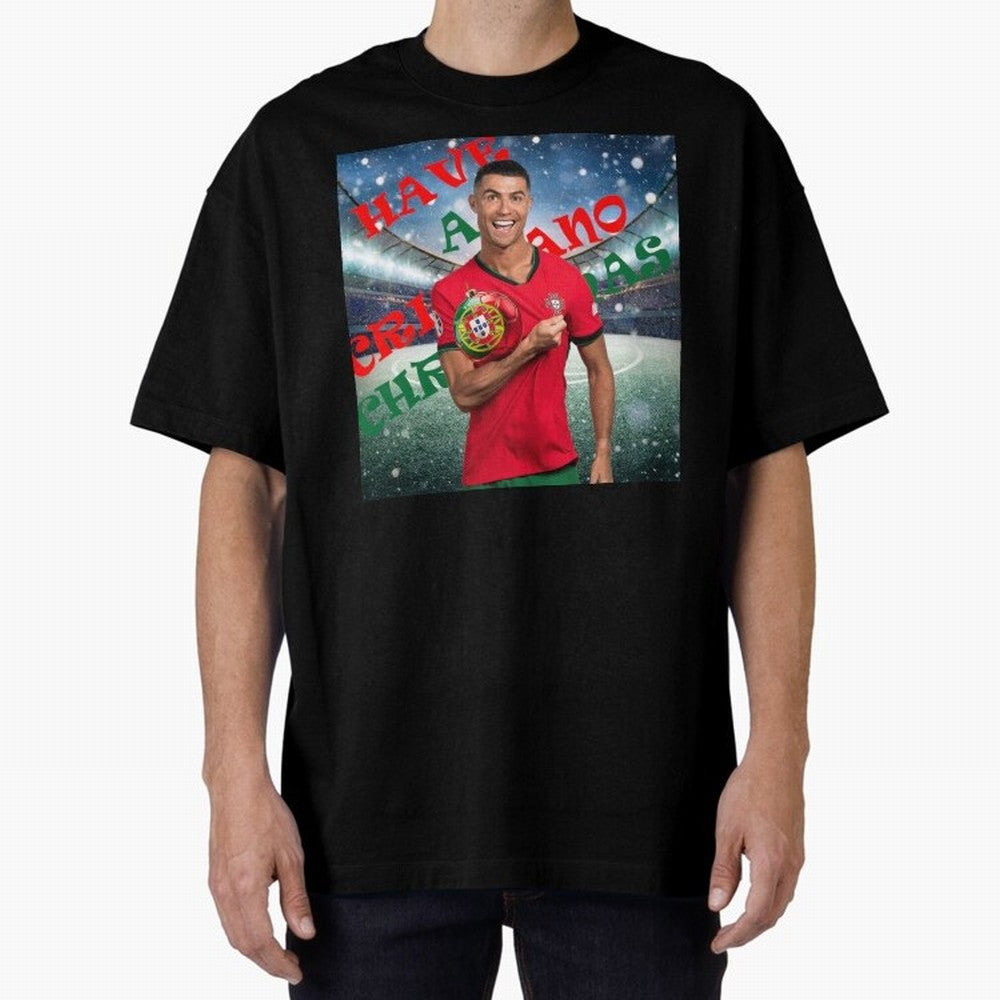 Have a Cristiano Christmas Oversized T-Shirt Honor the Beautiful Game during Global Football Passion for FIFA World Cup 2026 Group Stage, Built around CR7, Portugal, Spain and Germany, Championship Spirit, Famous Goals, Roaring Crowds and