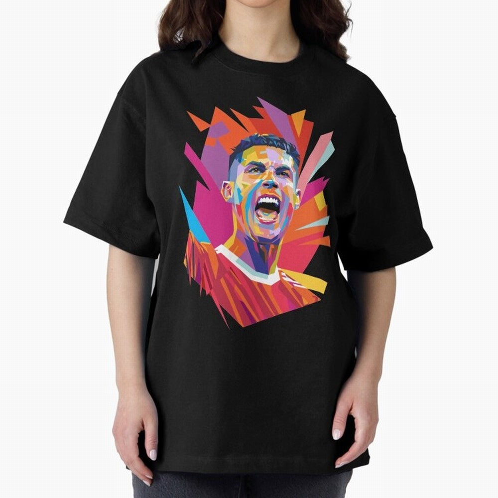 Cristiano Ronaldo Pop Art WPAP Oversized T-Shirt Upgrade Global Football Passion for FIFA World Cup 2026 Group Stage, Built around Cristiano Ronaldo, Haaland and CR7, Germany, Stadium Memories, Football Loyalty, International Chants and