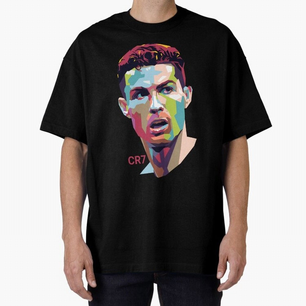 Cristiano Ronaldo Pop Art Portrait Oversized T-Shirt Keep the Legacy of Match Day Hype around FIFA World Cup 2026 USA Canada Mexico, Cristiano Ronaldo, Haaland and CR7, England and Germany, Game Day Rituals, Football Legends, Country Pride and the