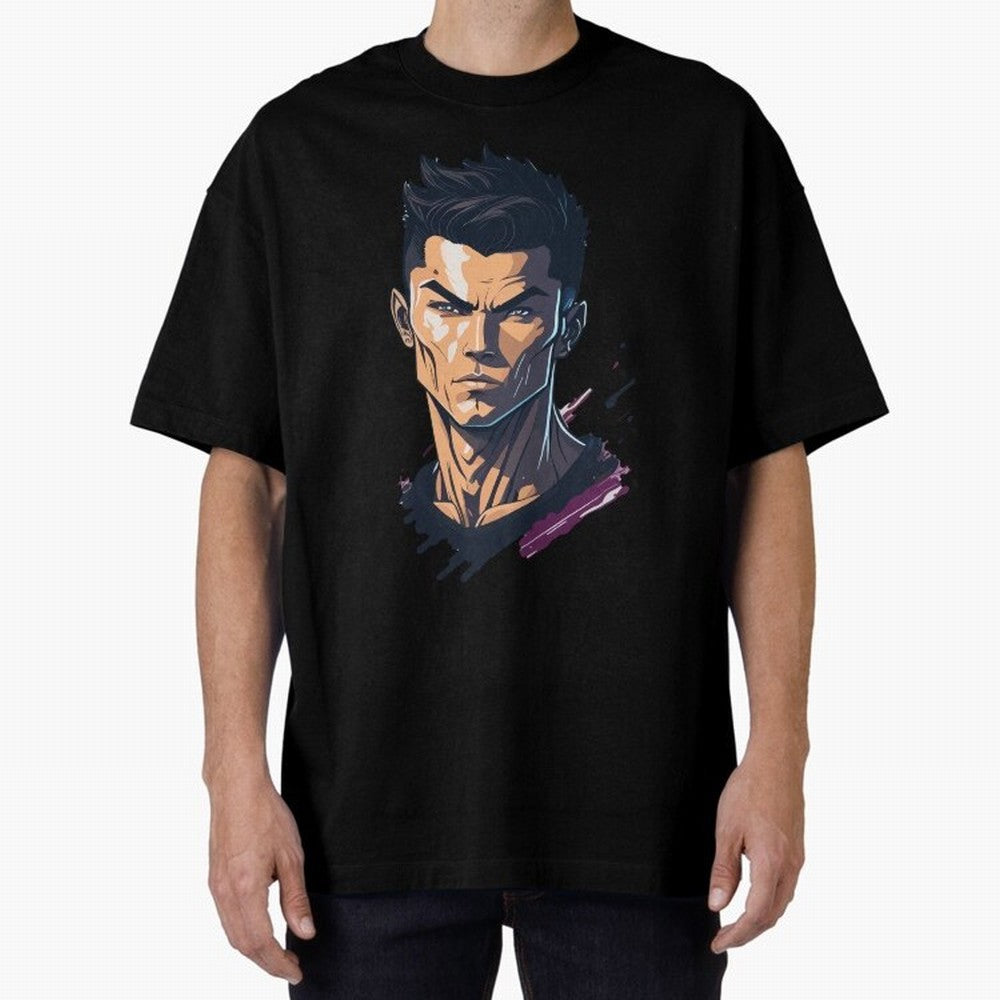 Cristiano Ronaldo Anime Style Oversized T-Shirt Honor Champions and Dreams in FIFA World Cup 2026 USA Canada Mexico Spirit, Highlighting Argentina, France and Brazil, Messi, Neymar and Mbappe, Stadium Chants, National Pride, Trophy Dreams and