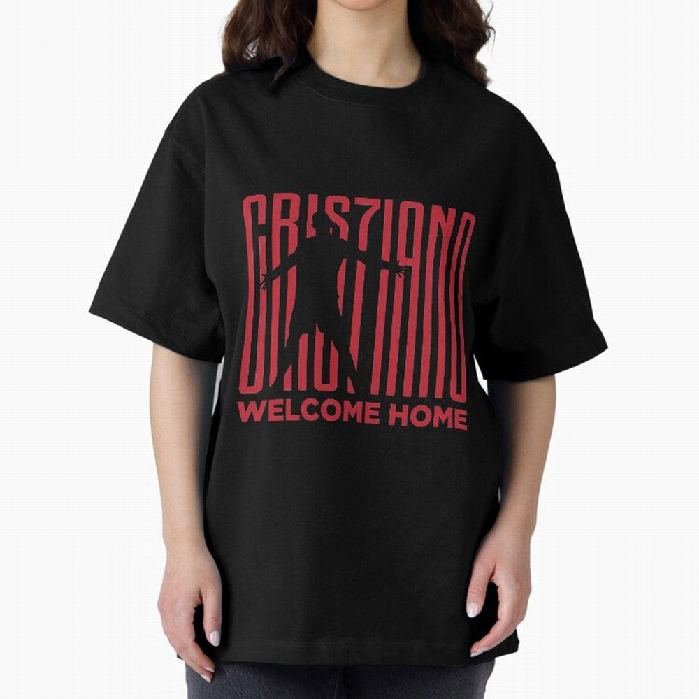 Welcome home Cristiano Ronaldo Oversized T-Shirt Cheer for Global Football Passion for FIFA World Cup 2026, Centered on Neymar, Haaland and Cristiano Ronaldo, Argentina and Brazil, Match Day Excitement, Supporter Culture, Golden Goals and Global
