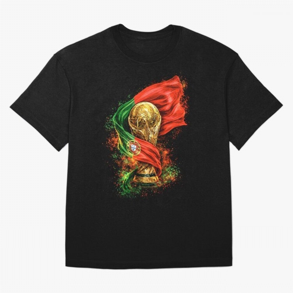 Portugal Football National Pride Oversized T-Shirt Support Iconic Players in FIFA World Cup 2026 Group Stage for Fans of Neymar, Haaland and Cristiano Ronaldo and Netherlands, Bringing Sports Nostalgia, International Competition, Famous Players and