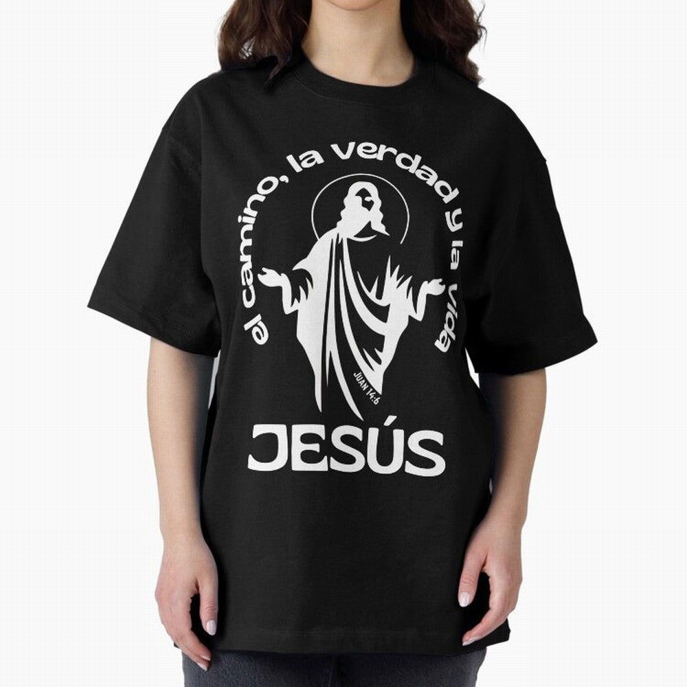 JES¨²S - el camino, la verdad y la vida Oversized T-Shirt Celebrate Soccer Greatness during Global Football Passion for FIFA World Cup 2026 USA Canada Mexico, Highlighting Messi, England, Supporter Pride, Iconic Celebrations, Legendary Names and