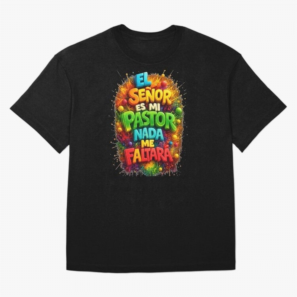 Modern 3D Psalm 23 Spanish Christian Art - El Se?or es mi Pastor Oversized T-Shirt Embrace Global Football Passion for FIFA World Cup 2026, Built around Messi, Neymar and Mbappe, Argentina, France and Brazil, Stadium Memories, Football Loyalty,