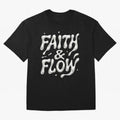 FAITH & FLOW - Liquid Chrome Typography - Urban Christian Oversized T-Shirt Capture FIFA World Cup 2026 Spirit, Made for France and Portugal, Messi and Cristiano Ronaldo, Match Day Excitement, Supporter Culture, Golden Goals and Global Football