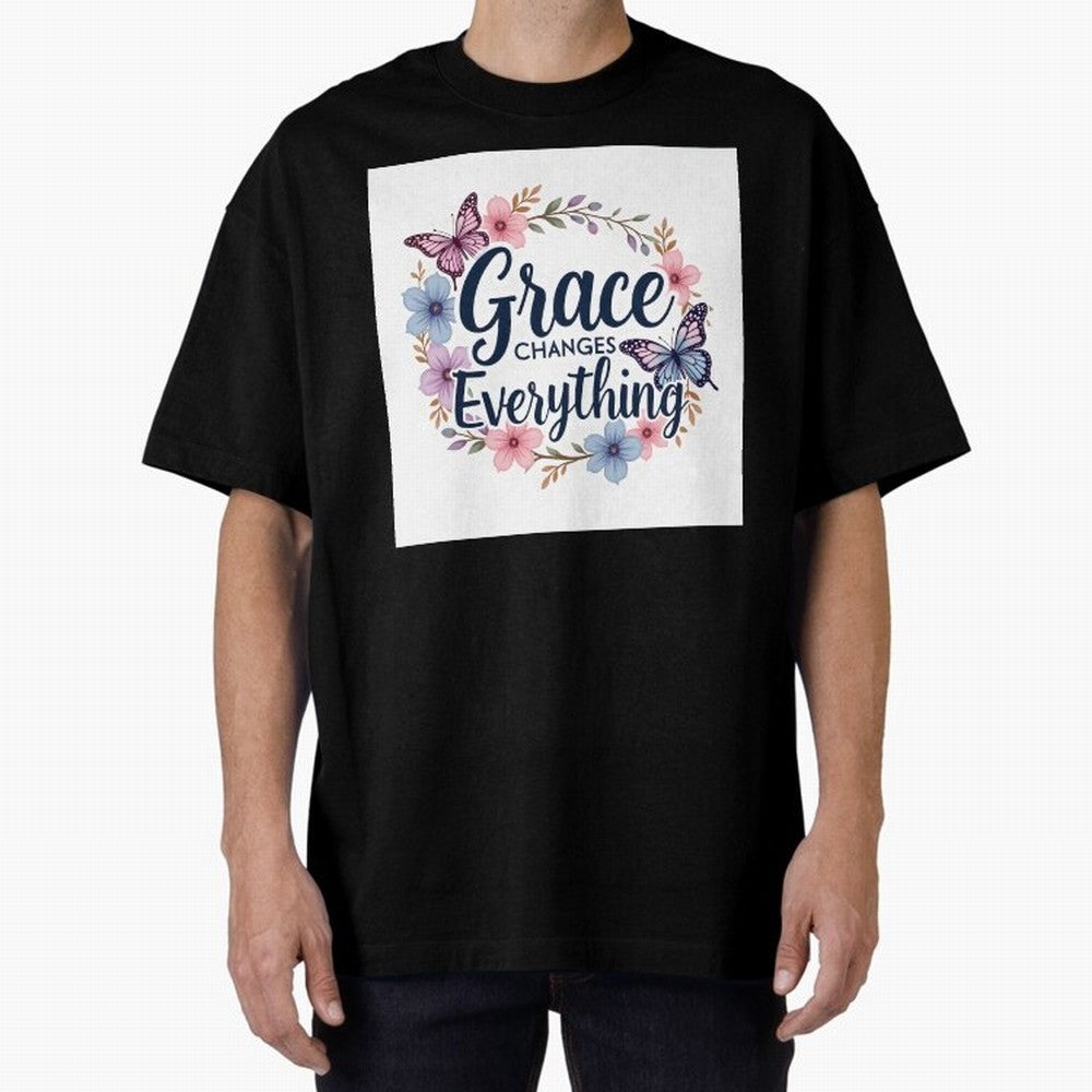 Grace Changes Everything T Shirt Oversized T-Shirt Honor Football Greatness during Match Day Hype around FIFA World Cup 2026 Group Stage, Mbappe and Neymar, France and Portugal, Global Supporter Spirit, Legendary Goals, National Colors and