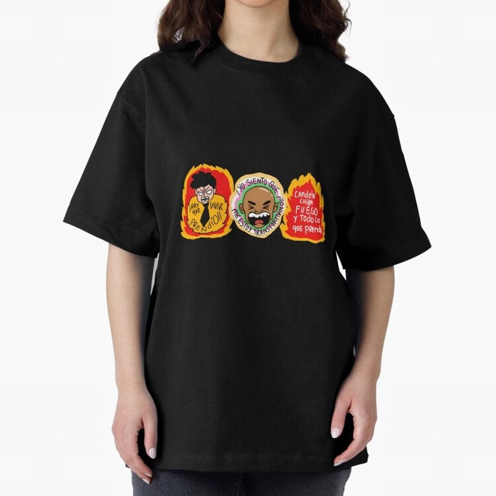 Hay Que Vivir Prendo Yo Siento Que Me Estoy Transformando Candela Chipa Fuego Y Todo Lo Que Prenda Oversized T-Shirt Show Your Tournament Heart for FIFA World Cup 2026 for Fans of Messi and Cristiano Ronaldo and Brazil, Bringing Match Day
