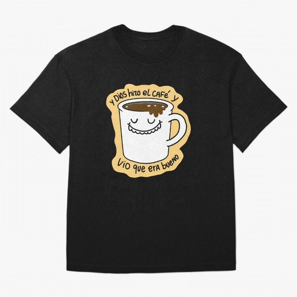 Y Dios Hizo El Caf Y Vio Que Era Bueno Oversized T-Shirt Bring Retro Soccer Energy to the FIFA World Cup 2026 Journey through Messi and Cristiano Ronaldo Highlights, Spain Pride, Worldwide Fan Energy, Dramatic Goals, Stadium Lights and Championship