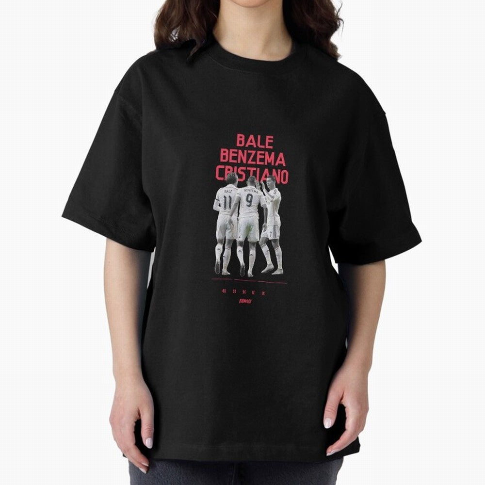 Real Madrid | Bale Benzema Cristiano Oversized T-Shirt Enjoy FIFA World Cup 2026 Group Stage Spirit, Celebrating France, Cristiano Ronaldo, Haaland and CR7, Soccer Culture, Superstar Moments, National Team Dreams and Competitive Fire; Perfect for