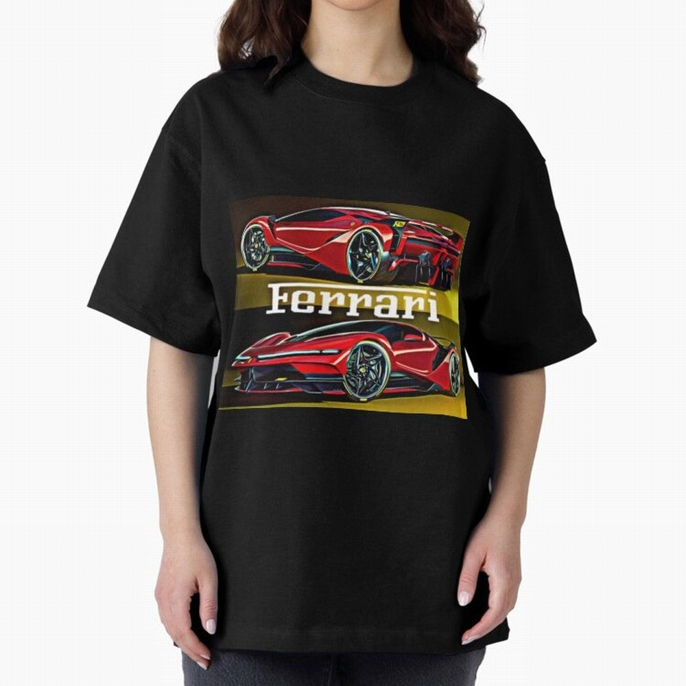 Ferarri F Concept Oversized T-Shirt Follow the Final Road of FIFA World Cup 2026 for Fans of CR7 and France and Portugal, Bringing Tournament Hype, Historic Matchups, Family Viewing Parties and Global Sports Pride; Ideal for Fans Who Follow Messi,