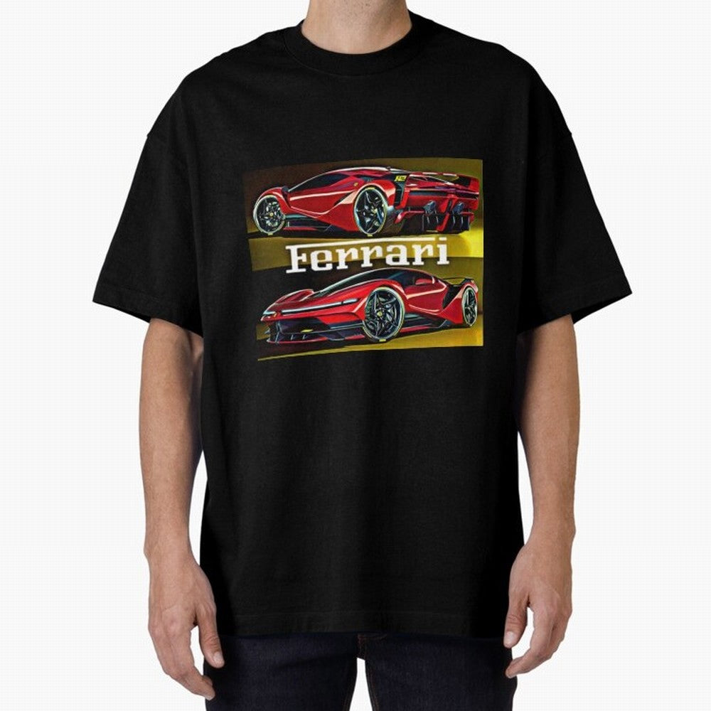 Ferarri F Concept Oversized T-Shirt Follow the Final Road of FIFA World Cup 2026 for Fans of CR7 and France and Portugal, Bringing Tournament Hype, Historic Matchups, Family Viewing Parties and Global Sports Pride; Ideal for Fans Who Follow Messi,