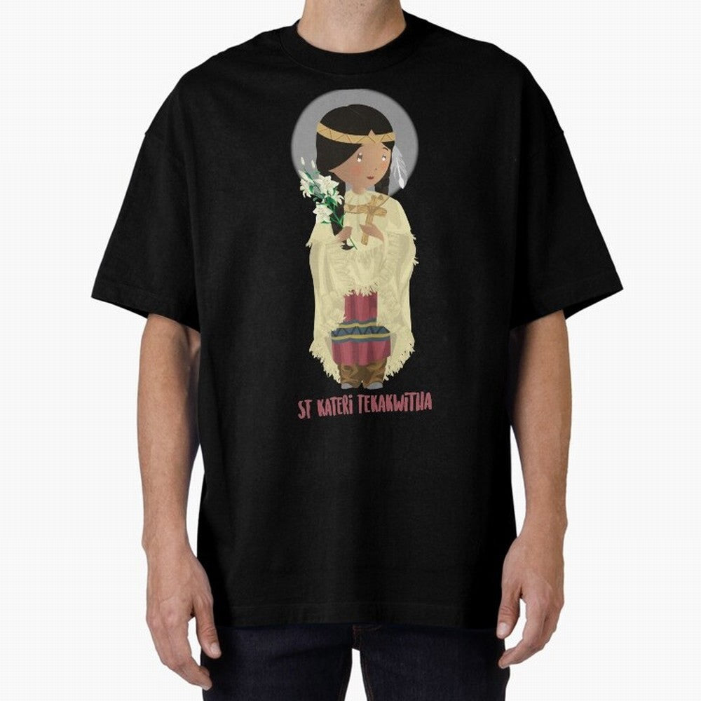 Saint Kateri Tekakwitha Oversized T-Shirt Enjoy Match Day Hype around FIFA World Cup 2026 Group Stage, CR7 and Messi, France and Portugal, Football History, Final Match Energy, Crowd Noise and Once in a Lifetime Moments; Ideal for Fans Who Follow