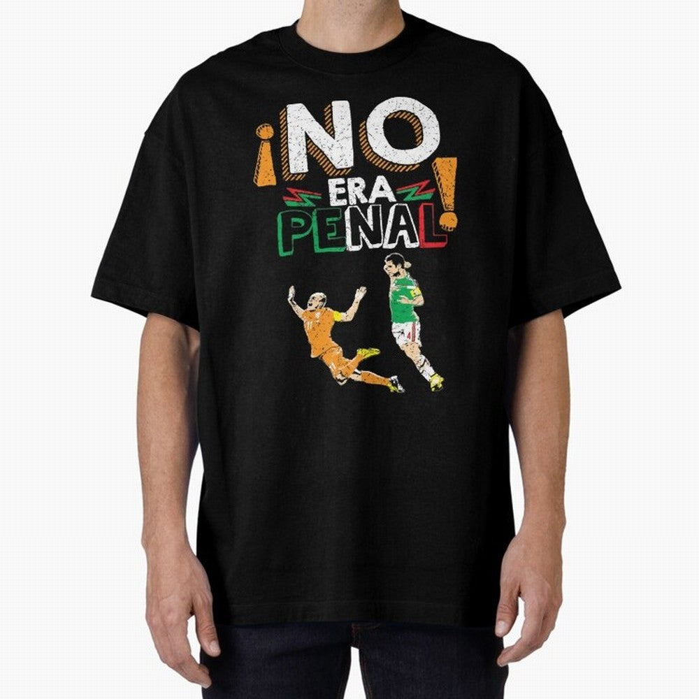 No Era Penal Oversized T-Shirt Celebrate Fan Culture around the FIFA World Cup 2026 Journey through Cristiano Ronaldo Highlights, France and Portugal Pride, Championship Spirit, Famous Goals, Roaring Crowds and International Football Unity; Ideal