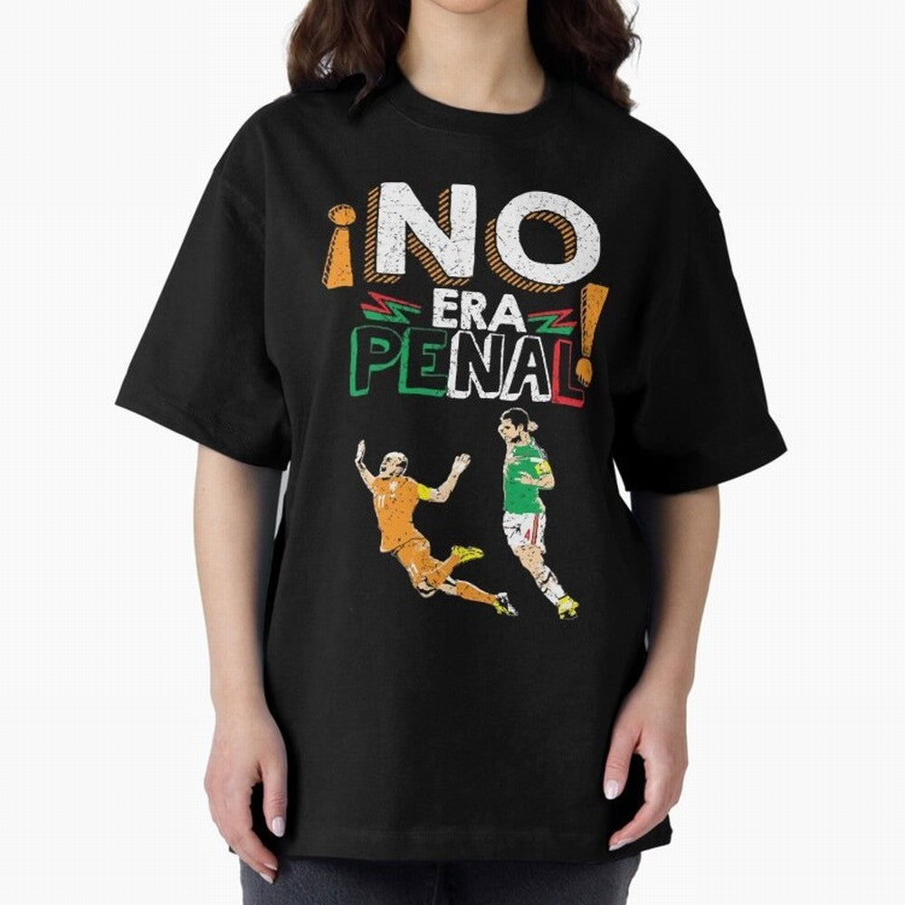 No Era Penal Oversized T-Shirt Celebrate Fan Culture around the FIFA World Cup 2026 Journey through Cristiano Ronaldo Highlights, France and Portugal Pride, Championship Spirit, Famous Goals, Roaring Crowds and International Football Unity; Ideal