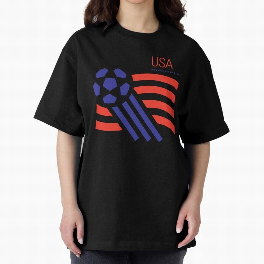 World USA 94 Oversized T-Shirt Celebrate Fan Culture around the FIFA World Cup 2026 Group Stage Journey through Haaland and Mbappe Highlights, Brazil Pride, Football History, Final Match Energy, Crowd Noise and Once in a Lifetime Moments; Created