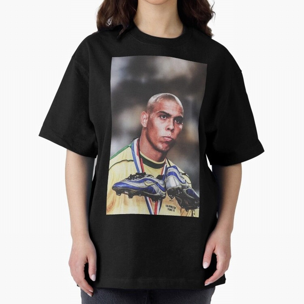 Ronaldo Luis Nazario de Lima Art Oversized T-Shirt Treasure Match Day Hype around FIFA World Cup 2026 Group Stage, Messi, Brazil, Tournament Hype, Historic Matchups, Family Viewing Parties and Global Sports Pride; Made for Die Hard Supporters,