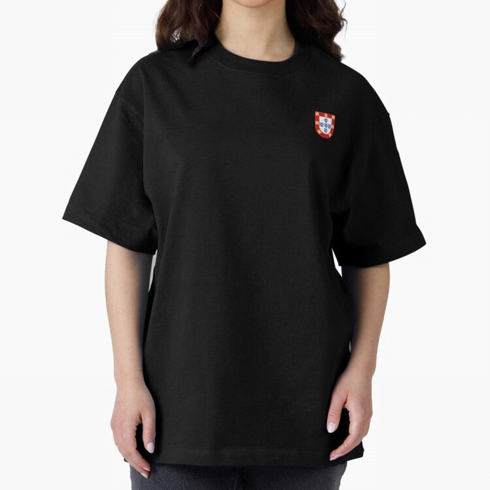 Portuguese Shield Oversized T-Shirt Celebrate the Road through Match Day Hype around FIFA World Cup 2026, Haaland and Mbappe, Brazil, Vintage Soccer Flavor, Modern Football Stars, National Flags and Final Night Emotion; Perfect for Fans,