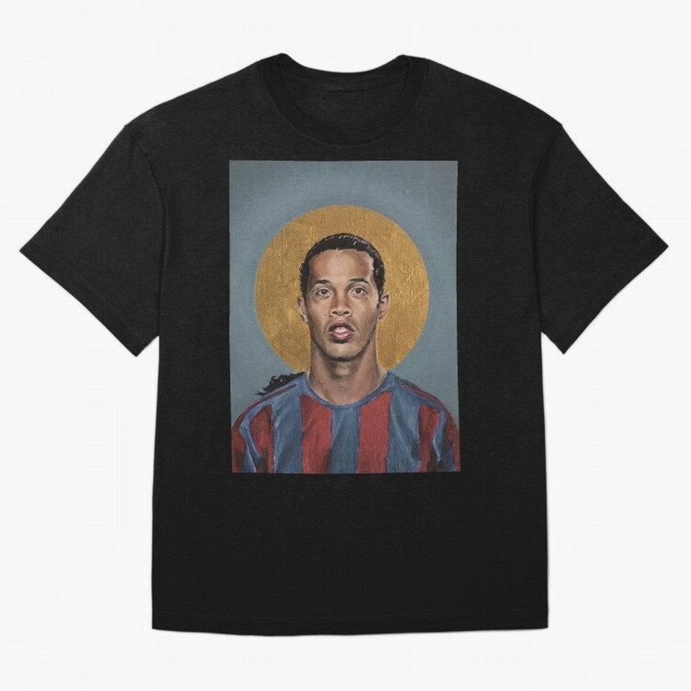Art Ronaldinho Painting Oversized T-Shirt Celebrate Global Passion for Match Day Hype around FIFA World Cup 2026 Group Stage, CR7, England, Championship Spirit, Famous Goals, Roaring Crowds and International Football Unity; Created for Match Day
