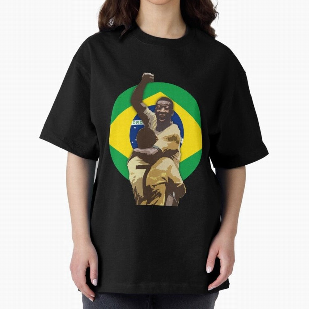Pele Greates Footbal Player in History - Joga Bonito Oversized T-Shirt Celebrate the Road through FIFA World Cup 2026 Group Stage for Fans of Mbappe and Neymar and Spain, Bringing Football Passion, Legendary Performances, Festival Vibes and