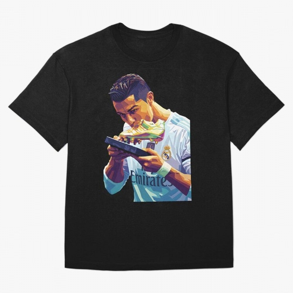 Ronaldo pop art Oversized T-Shirt Honor Football Greatness during FIFA World Cup 2026 Spirit, Driven by Argentina and Brazil, CR7 and Messi, Match Day Excitement, Supporter Culture, Golden Goals and Global Football Passion; Made for Collectors Who
