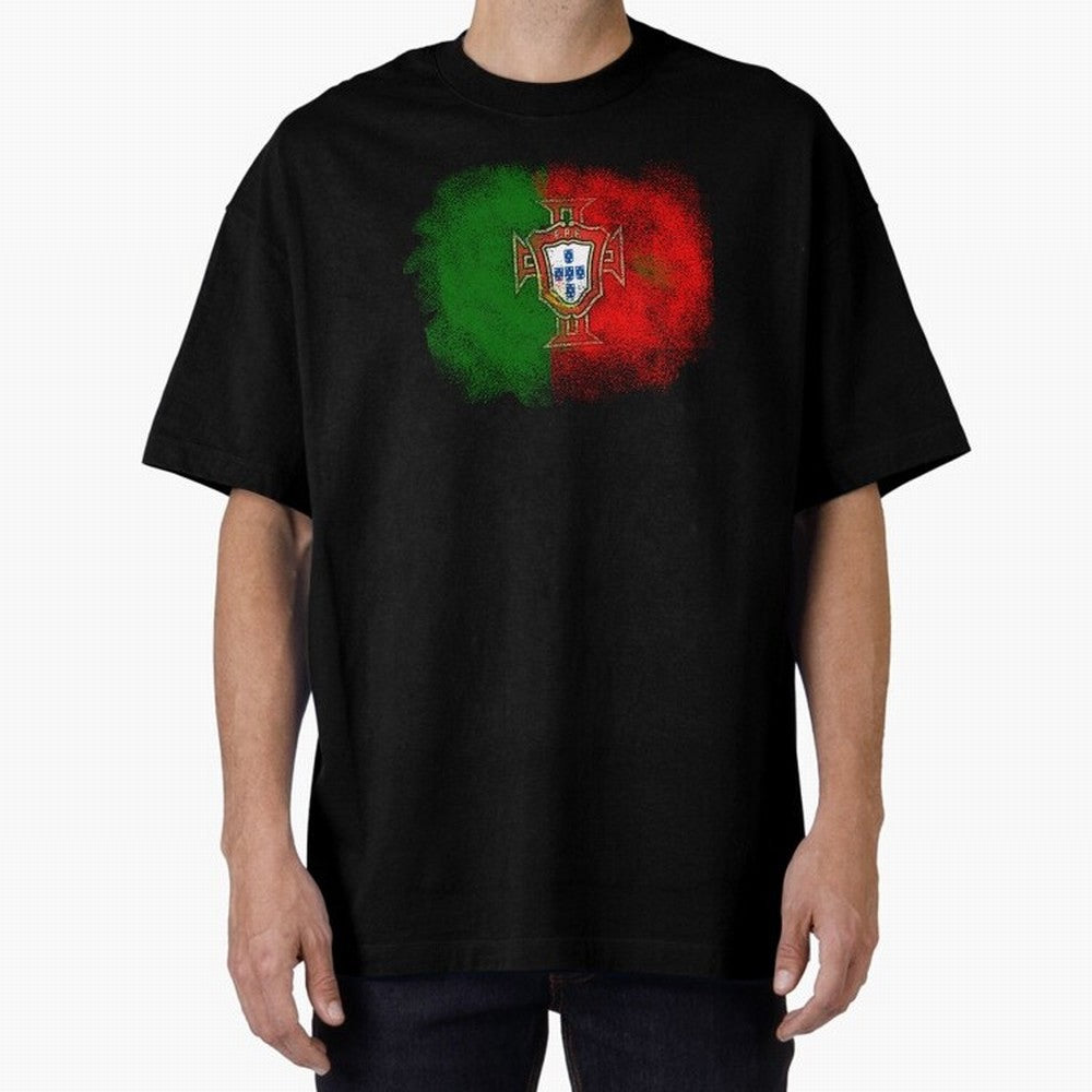 Portugal Oversized T-Shirt Relive Legendary Nights from FIFA World Cup 2026 Group Stage for Fans of CR7 and Messi and Spain and Netherlands, Bringing Sports Nostalgia, International Competition, Famous Players and Unforgettable Victories; Perfect
