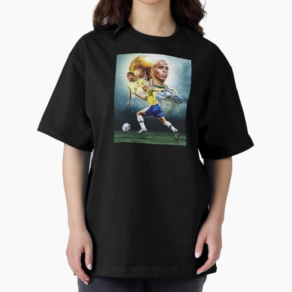 wallpaper Ronaldo Nazario Oversized T-Shirt Celebrate Soccer Greatness during FIFA World Cup 2026 Celebrating Haaland and Mbappe, Brazil Energy, Vintage Soccer Flavor, Modern Football Stars, National Flags and Final Night Emotion; Ideal for Fans