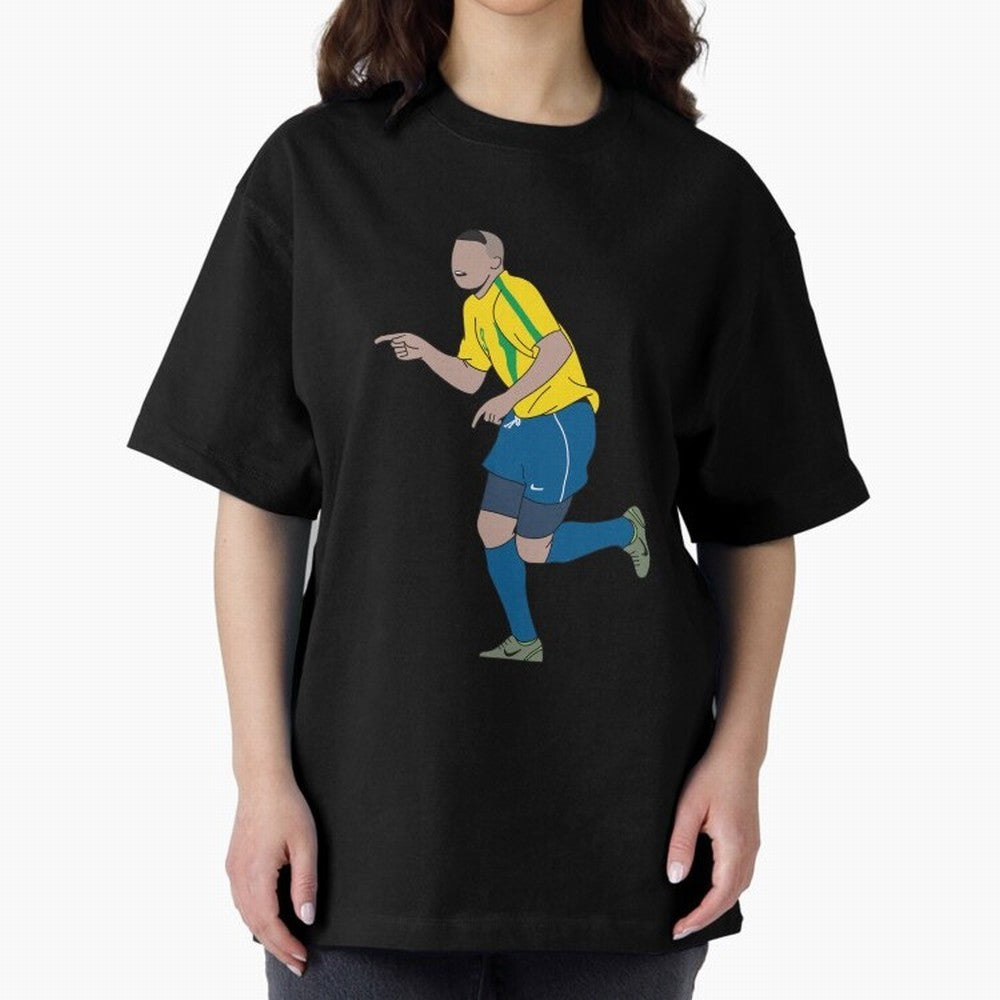 Ronaldo R9 Brazil (2002 WC) Oversized T-Shirt Bring a Vintage Feel to FIFA World Cup 2026 for Fans of Cristiano Ronaldo, Haaland and CR7 and Argentina, Bringing Classic Soccer Heritage, Championship Pressure, Fan Loyalty and International Pride;