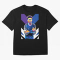 Desire Doue in WPAP Style Oversized T-Shirt Live the Energy of Match Day Hype around FIFA World Cup 2026 Group Stage, Messi, CR7 and Mbappe, Spain, Champion Mindset, Group Stage Buzz, Knockout Tension and Passionate Fan Culture; Made for Die Hard