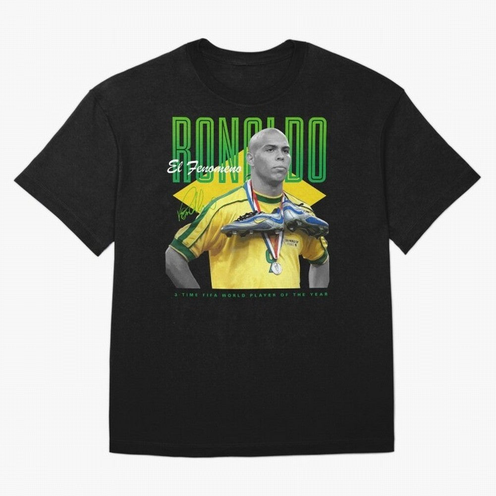 Ronaldo 3 Time Fifa World Player Of The Year Oversized T-Shirt Join the FIFA World Cup 2026 Group Stage Journey through Mbappe and Neymar Highlights, Spain Pride, Football History, Final Match Energy, Crowd Noise and Once in a Lifetime Moments;
