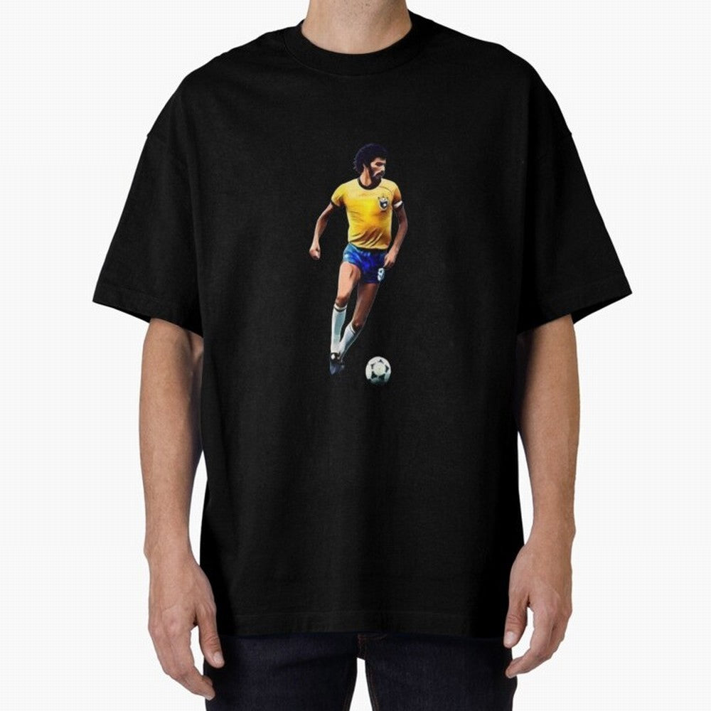 Legends of The Beautiful Game Cartoon Collection Legends Socrates Cartoon Artwork9 Oversized T-Shirt Make Game Day About FIFA World Cup 2026 Group Stage Connected to CR7 and Messi, Spain and Netherlands Energy, Football Passion, Legendary