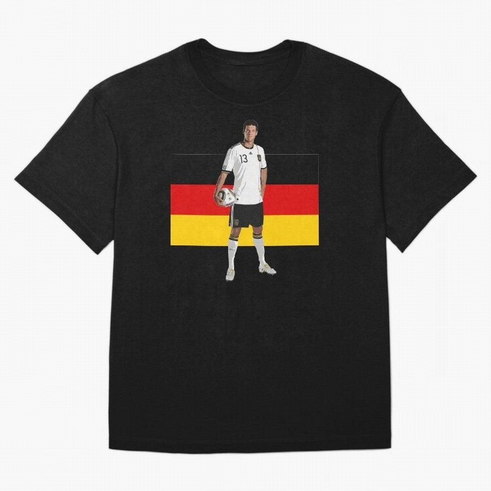 Michael Ballack - German Football Legend Oversized T-Shirt Show Passion for the Stars of FIFA World Cup 2026 Group Stage for Fans of Mbappe and Argentina, France and Brazil, Bringing Global Supporter Spirit, Legendary Goals, National Colors and