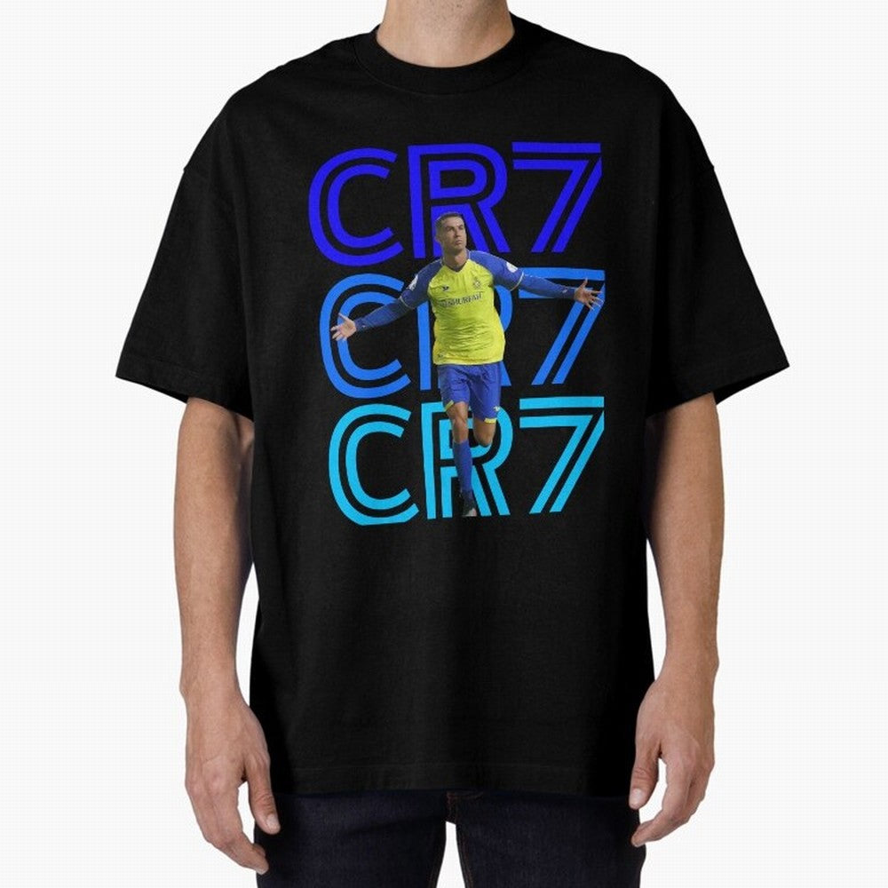 Christiano Ronaldo CR7 Oversized T-Shirt Fuel Your Fan Pride for Global Football Passion for FIFA World Cup 2026 USA Canada Mexico, Capturing Messi, France and Portugal, Championship Spirit, Famous Goals, Roaring Crowds and International Football