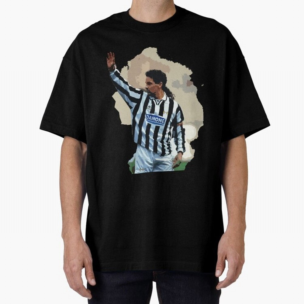 Roberto Baggio Oversized T-Shirt Capture Stadium Memories from the FIFA World Cup 2026 USA Canada Mexico Journey through Haaland and Mbappe Highlights, Germany Pride, Football Passion, Legendary Performances, Festival Vibes and Supporter Community;
