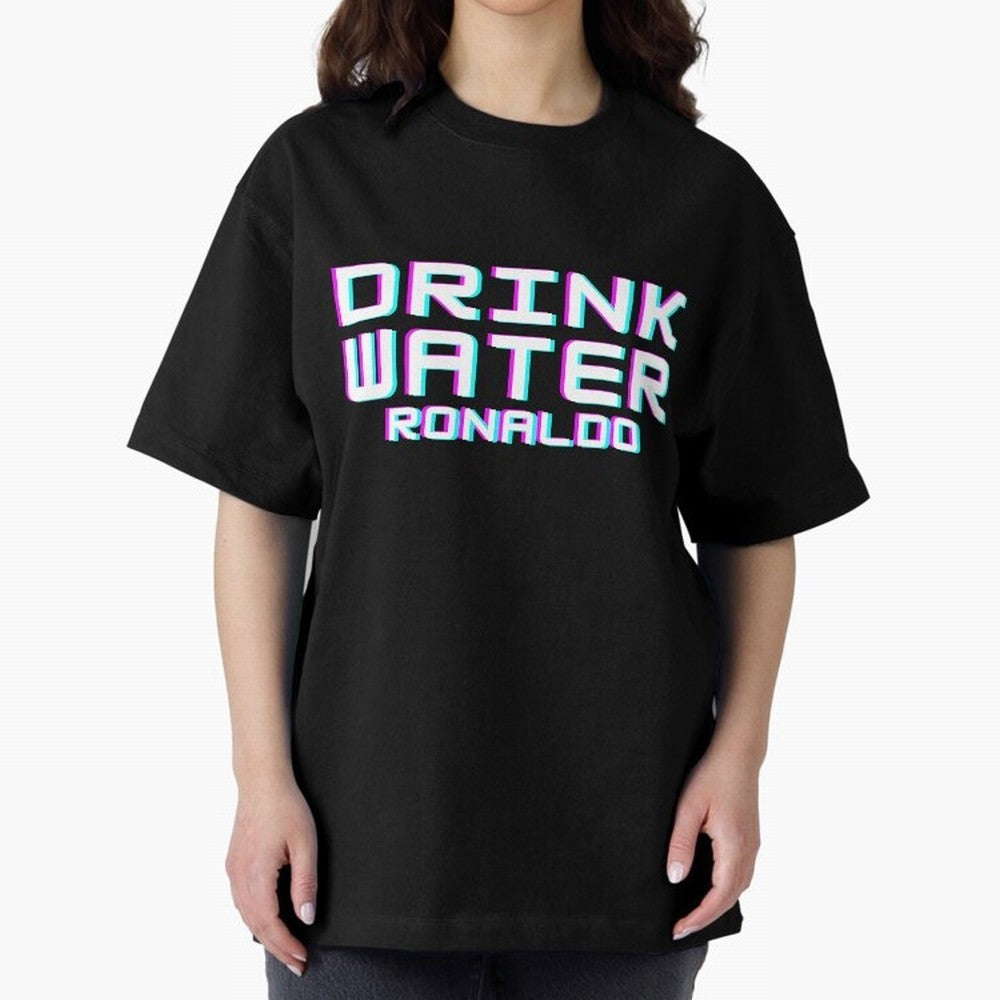 drink water ronaldo Oversized T-Shirt Celebrate National Team Dreams in FIFA World Cup 2026 Group Stage Inspired by Cristiano Ronaldo, Haaland and CR7, France Energy, Vintage Soccer Flavor, Modern Football Stars, National Flags and Final Night
