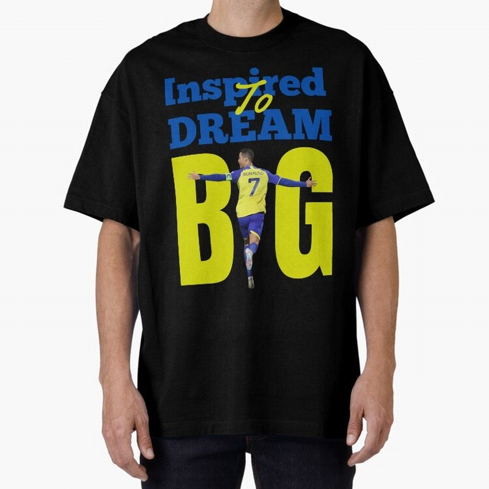 Inspired To Dream Big Oversized T-Shirt Show Passion for the Stars of FIFA World Cup 2026 Inspired by Messi, Brazil, Portugal and Argentina Energy, Soccer Culture, Superstar Moments, National Team Dreams and Competitive Fire; Great for Supporters