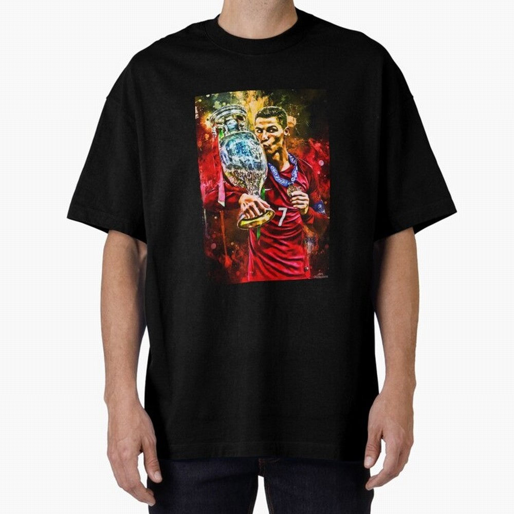 Christiano Ronaldo Oversized T-Shirt Celebrate Football Dreams Across FIFA World Cup 2026 Spirit, Connected to France, Cristiano Ronaldo, Goal Celebration Energy, Supporter Heritage, Football Icons and Worldwide Tournament Joy; Great for Watch