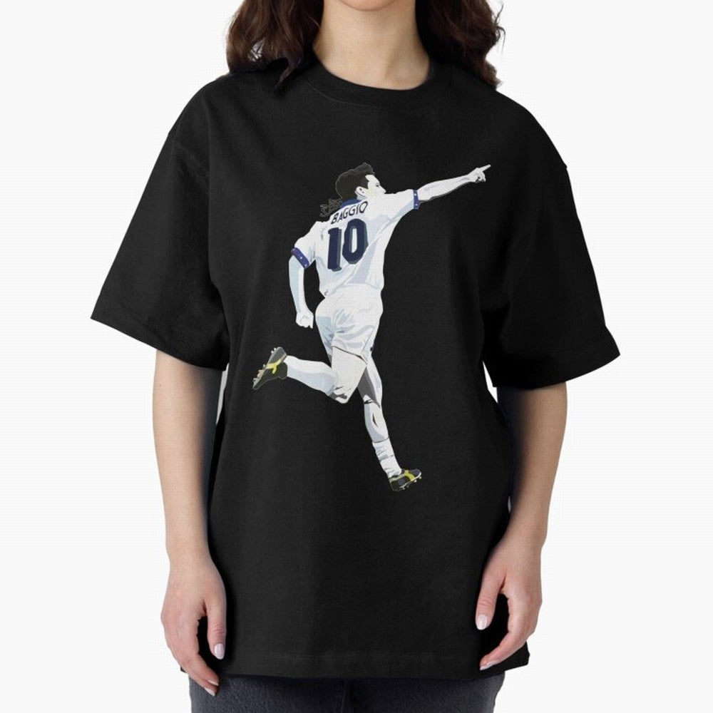 Roberto Baggio - Italy | Mbappe gift Oversized T-Shirt Experience the FIFA World Cup 2026 Group Stage Journey through Haaland and Mbappe Highlights, Argentina, France and Brazil Pride, Worldwide Fan Energy, Dramatic Goals, Stadium Lights and