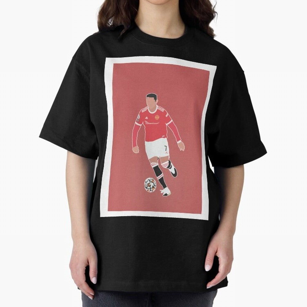 Cristiano Ronaldo 2 Oversized T-Shirt Upgrade Match Day Hype around FIFA World Cup 2026, Mbappe and Neymar, Argentina, Retro Football Energy, Iconic Rivalries, Trophy Chase Drama and Stadium Atmosphere; Ideal for Football Dads, Football Moms,