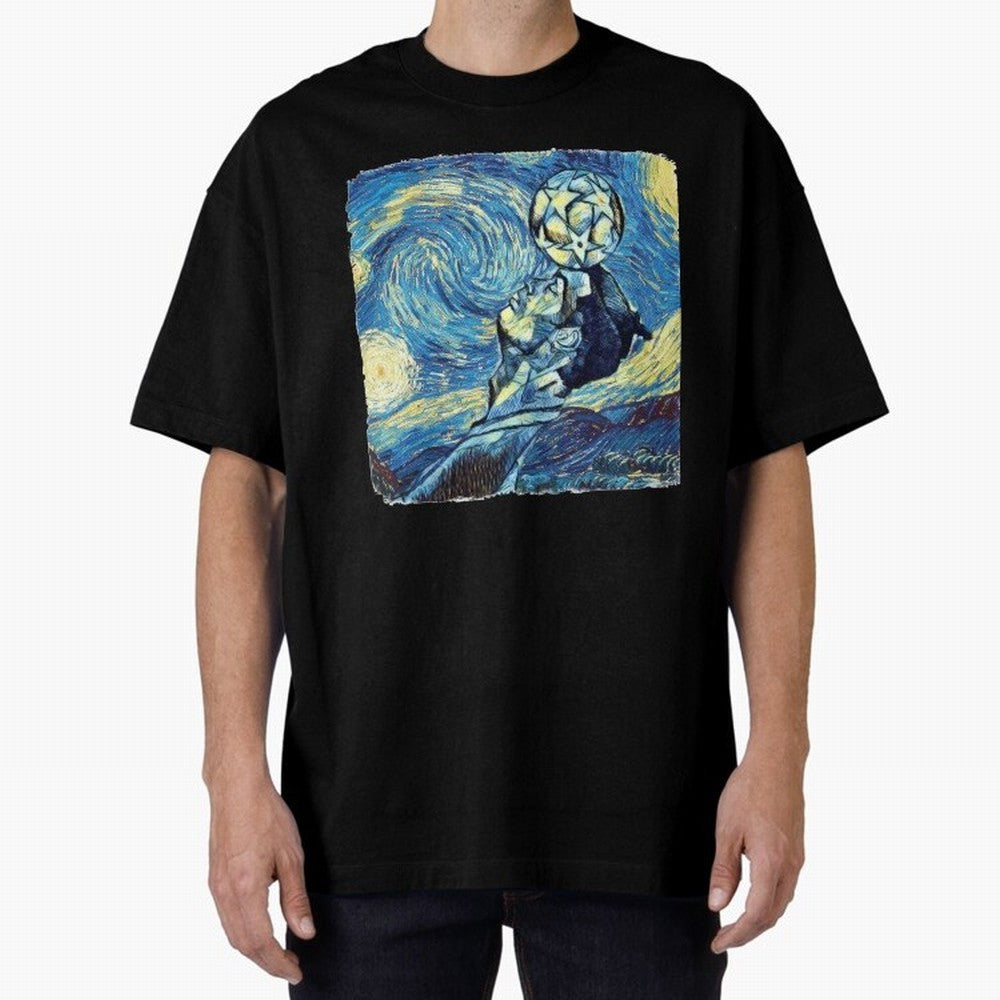 Ronaldo Ronaldo Van Gogh Style Oversized T-Shirt Celebrate Soccer Greatness during the FIFA World Cup 2026 USA Canada Mexico Journey through Messi Highlights, France Pride, Match Day Excitement, Supporter Culture, Golden Goals and Global Football