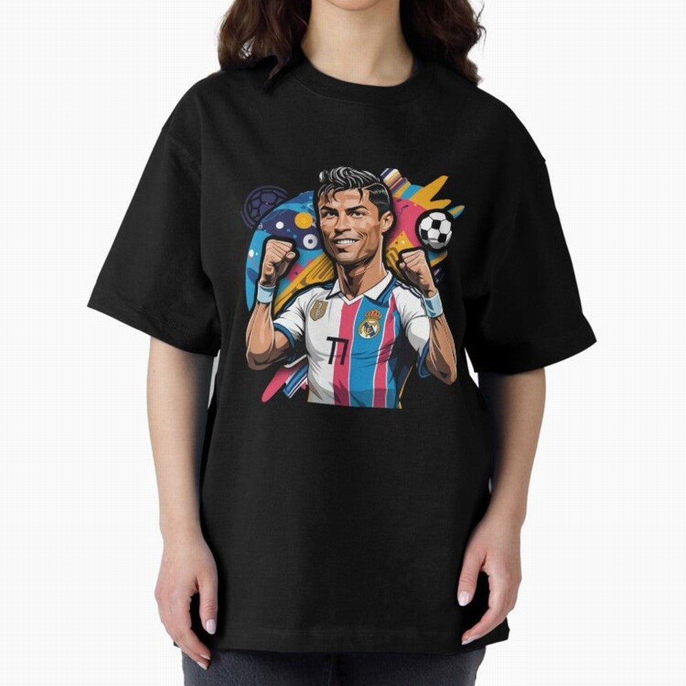 Cristiano Ronaldo cr7 Oversized T-Shirt Celebrate Football Dreams Across FIFA World Cup 2026 Group Stage Spirit, Featuring Brazil, Messi, Neymar and Mbappe, Stadium Memories, Football Loyalty, International Chants and Championship Tradition; Ideal