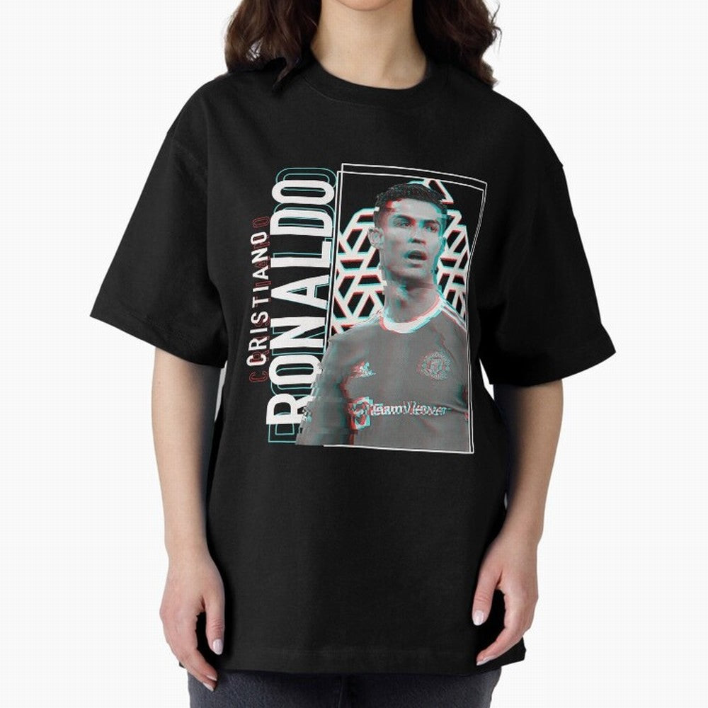 Cristiano Ronaldo sport Oversized T-Shirt Honor the Football Icons of FIFA World Cup 2026 USA Canada Mexico Spirit, Inspired by Germany, Haaland, Retro Football Energy, Iconic Rivalries, Trophy Chase Drama and Stadium Atmosphere; Created for Match