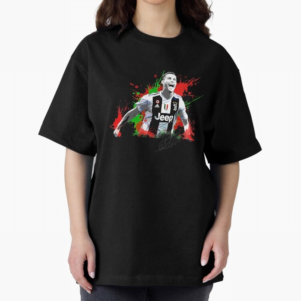Cristiano Ronaldo Fan Oversized T-Shirt Show Love for Legendary Goals in Global Football Passion for FIFA World Cup 2026 USA Canada Mexico, Connected to CR7, Argentina, France and Brazil, Global Supporter Spirit, Legendary Goals, National Colors