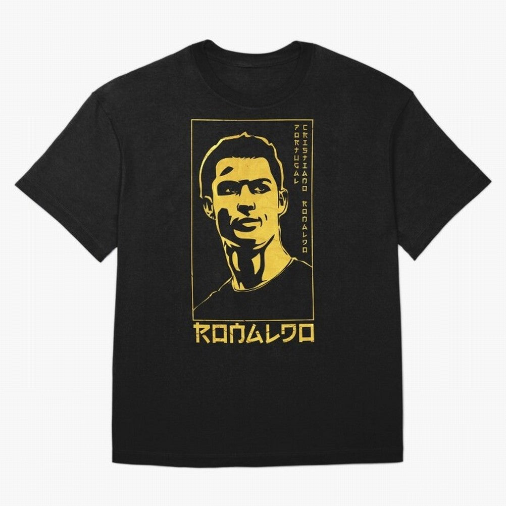 Ronaldo Golden Style Portrait art illustration Oversized T-Shirt Fuel the Hype around FIFA World Cup 2026 USA Canada Mexico Spirit, Made for Brazil, Portugal and Argentina, Messi, Neymar and Mbappe, Supporter Pride, Iconic Celebrations, Legendary